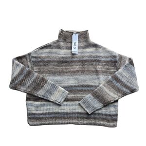 525 America funnel spacedye knit sweater Pecan neutral